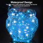 btfarm 12 Pack Fairy Lights Battery Operated [3 Modes], 7ft 20 Led Twinkle Lights String Lights Waterproof Bulk Small Mini Silver Wire for Christmas Mason Jars Wedding Table Centerpiece, Blue White