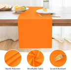 2 Pack Orange Long Table Runner 12 x 108 Inch Solid Color Farmhouse Runners Coffee Table Dresser for Daily Party Home Decoration