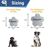 GoTags Stainless Steel Pet ID Tags, Personalized Dog Tags and Cat Tags, up to 8 Lines of Custom Text, Engraved on Both Sides, in Bone, Round, Heart, Bowtie and More (Flower, Small (Pack of 1))