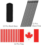 12 Pack Canada Desk Flags Set, Canadian Small Mini Table Office Flags With 12" Solid Black Pole, Black Base and Spear Top, Miniature Desktop Flag, Home Decoration, Office Decoration, Festival