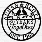 Personalized Wedding Anniversary Sign Gifts, Custom 50th 40th 65th 60th 25th 70th Anniversary Metal Sign, Wedding Gifts for Couples, Custom Name Sign, House Warming Gifts New Home