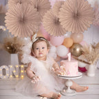 20 Pcs Brown Hanging Paper Fan, Round Paper Fans Decorations Set for Weddings, Birthdays, Engagement, Bridal Shower, Baby Shower Event, Graduation, Party Supplies Decor