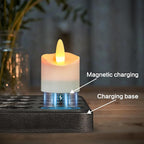 HL Flameless Candles with Remote Timer, 100+Hours Rechargeable Waterproof Battery Operated Tea Lights with Charging Base, Yellow LED Votive Floating Candles for Festival Wedding Home Party Decor-12pc