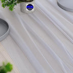 MDS Halloween Chiffon Table Runner - 5 Pack, 29 x 170 Inches, 14ft Each - Sheer Spooky Table Runners for Haunted House Parties, Trick-or-Treat Tables, Witchy Décor, Wedding & Events - Cool Gray