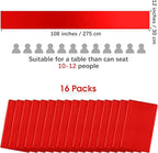 Aneco 16 Pack Satin Table Runner 12 X 108 Inch Red Long Wedding Satin Silk Table Runner for Wedding Banquet Graduations Birthday Party Decoration