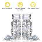 Edible Silver Leaf, Silver Leaf Cake Decoration Gold Flakes Food Gold Foil Decoration Baking Gold Foil Decor Chocolates Decor Silver Leaf Sheets for Cooking Dessert Decoration Crafts Makeup (Silver)