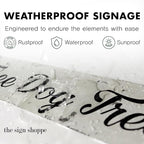 Rustic Custom Metal Sign - Custom Sign for Indoor or Outdoor Use (Rustic Tan Double Border, 15 inches x 4 inches)