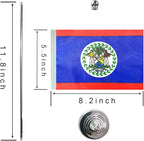 GentleGirl.USA Belize Table Flags,Stick Small Mini Belizeans Flag Office Desk Flag on Stand with Stand Base, International Festival Decoration,Belize Theme Party Decoration,Home Desk Decoration