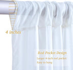 10x10ft White Sheer Backdrop Curtain with Lights String for Wedding, Fairy Light Up Curtain Backdrops for Baby Shower, Chiffon Photo Backdrop Drapes for Birthday Party Photo Shoot (5 x 10ft,2 Panels)