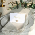 UNIQOOO 24Pcs Decorative Gold Love Heart Place Card Holders Bulk, Romantic Name Card Stands Set, for Wedding Engagement Decor, Table Setting, Business Card, Name Tag, Party Food Labels