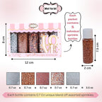 Confect-Rose Gold Edible Cake Sprinkles Mix – Pearl Dragees, Silver & Copper Jimmies, Bronze Sparkling Sugar – White, Rose Gold, Silver Glam Sprinkle Set for Cake Decorating, Baking & Cupcakes- Vegan, Gluten-Free, Nut-Free, Soy-Free, Dairy-Free, Palm O...
