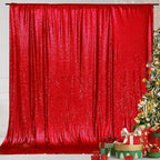 Eternal Beauty Red Sequin Backdrop, 8x8 Ft Glitter Background Curtains for Christmas Shimmer Photography Party Wedding Birthday Back Drop Decor