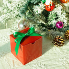 UnicoPak 50 Pack 4x4x4 Christmas Red Gift Boxes - Holiday Boxes With Lids for Presents, Ornaments, Candles, Mugs, Crafting - for Christmas Birthday, Party