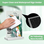 Acrylic Sign Holder 4x6, 24 Pack Clear Table Menu Vertical Clear Table Double Sided Flyer Display, Plastic Flyer Display Stand,Paper photo Plastic Sign Frame Suitable for Restaurants Office Store Show
