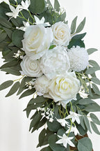 Artificial Flower Swag Set of 2 for Wedding Welcome Signs Floral Decorations, White Wedding Arch Flowers for Wedding Ceremony