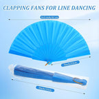 Geetery 30 Pcs Folding Hand Fan for Line Dancing Spanish Boots on the Ground Fans Gifts Bulk Colorful Silk Popping Rave for Women Tea Party Wedding Church Halloween Costume(Gauze,Pure Color)