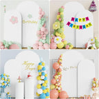 Fomcet Wedding Arch Cover 7.2FT, 6FT White Spandex Arch Backdrop Covers 2 Set Round Top Fitted Fabric for Birthday Party Baby Shower Wedding Arches Stand Decoration