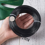 Fashewelry 328 Feet 15 Gauge Aluminum Wire Black Bendable Metal Craft Wire for Beading Jewelry Craft Making (1.5mm)
