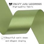 Olive Green Solid Satin Ribbon 1-1/2 Inch 50 Yards Solid Polyester Fabric Ribbon for Gift Wrapping Wedding Christmas Baby Shower Birthday Party Decoration Handmade Immortal Flower Craft