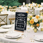 Chalkboard with Beech-Wood Base, 8 x 12 inch Tabletop Message Boards Menu Chalkboard Stand, Double Sided Blackboard for Party, Tables Decoration, Wedding, Bar and Restaurant