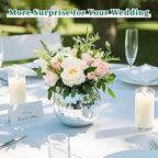 Luditek 6 Pcs Disco Ball Vases, Table Centerpieces for Wedding Birthday Christmas Party, Disco Ball Decor for Home Mirror Glass Vase Silver Ornaments Unique Gifts for Flower Plant Lover