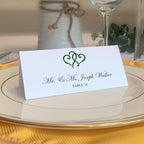Linked Hearts Place Cards, Hunter Green (Choose Color), Set of 150, Pre-cut and Scored - Wedding, Party, Dinner, and Special Events - Made in the USA
