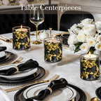 DomeStar 150PCS Fake Gold Ice, Acrylic Ice Fake Plastic Gold Nuggets Rocks Gems Marble Vases Fillers for Table Scatter Birthday Wedding Party Decoration