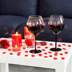 Fangoo 180PCS Red Acrylic Heart Ornaments Mini Acrylic Heart Rose Flower Lips Gems for Valentine Vase Filler Decor for Table Scatter Engagement Valentine's Day Wedding Anniversary Party（Red 12oz）