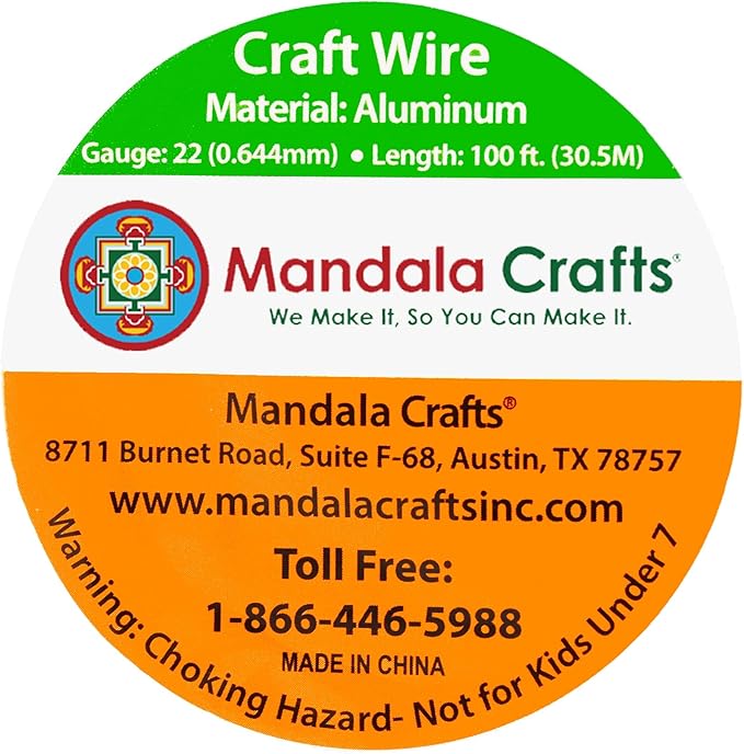 Mandala Crafts 22 Gauge Anodized Aluminum Craft Wire for Jewelry Making - 100 FT Colored Flexible Brown Wire - Bendable for Bonsai Armature Crafting Sculpting