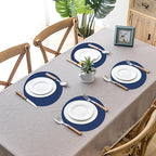50 Pieces Navy Blue Paper Place Mats Blue Round Disposable Table Mats Decorative Placemats for Wedding Bridal Shower Navy Blue Birthday Party Dining Decor