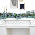 6FT Purple Flower Garlands Artificial Spring/Summer Garland Greenery Garlands Eucalyptus Garland Decoration for Baby Shower Wedding Party Table Runner Room Home Mantle Decor （Purple）