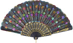 QIRMIZI 30 Pack Fabric Folding Handheld Fans, Perfect for Weddings, Parties, and Dancing,Multicolour