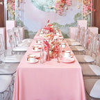 8 Pack Pink Tablecloth 60 x 102 Inch Rectangular Tablecloths for 6 Foot Rectangle Tables, Wrinkle Resistant Pink Table Cloth Washable Polyester Fabric Table Covers for Buffet Wedding Party Banquet