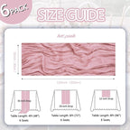 6 Pack Dusty Pink Cheesecloth Table Runner 10ft Boho Gauze Fabric Cheese Cloth Table Runner 35 x 120 Inch Rustic Sheer for Romantic Wedding Decor Baby Shower Party Table Centerpiece Decoration