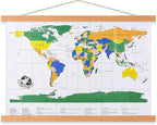 Magnetic Poster Hanger, 31 x 21 31x23 31 x 24 Poster Frame Wood Wooden Magnet Print Posters Dowel Scroll Hanger Hangers Hanging Kit for Walls Map Canvas Artwork (Teak Wood, 31")