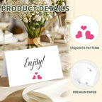 25 Pink Heart Place Cards for Table Seating, Cute Wedding Name Place Cards, Tent Card for Birthday Baby Shower Bridal Shower Reception Dinner Party Decorations -A27