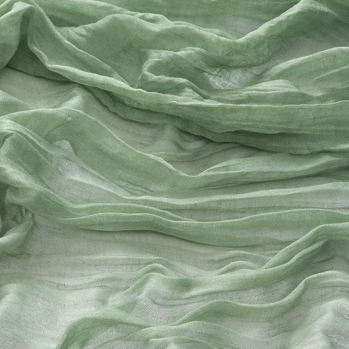 MLMW 4 Pack Sage Green Table Runner Cheesecloth Boho Gauze Rustic Cheese Cloth Table Runner 160 inch Sheer 13.3ft for Wedding Party Baby Bridal Shower Birthday