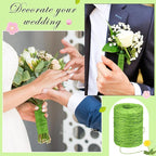 Syhood Floral Vine Bind Wire Rustic Wrapping Wire for Flower Bouquets(Light Green)