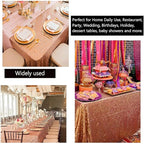QueenDream Tablecloth 90x156 Rectangle Sequin Table Cloth Rose Gold Wedding Table Linens Glitter Birthday Bridal Party Indoor Outdoor Decorations