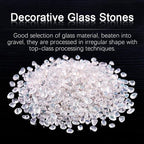 Hilitchi Glass Stones Rock Crystals Gemstones for Event Weddings Birthday Decoration Vase Fillers Table Scatter Party Table Decoration (White Rainbow Moonstone Aprox 1lb/455g/Bag)
