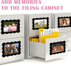 Kingdder 12 Pcs Scalloped Magnetic Picture Frame for Refrigerator 4 x 6 Black Reusable Picture Frame Magnets Decorative Photo Holders for Fridge Home School Office Kitchen Locker Decor