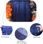SquarePie Sequin Backdrop Less Transparent Photography Background Sparkly Curtain for Wedding Patry 10FT x 10FT Navy Blue