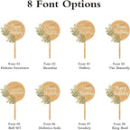 Custom Cupcake Toppers Cake Decorations in Wood for Wedding Engagement Baby Shower Birthday Party etc. (Design A / 36 PCS)