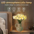20pcs Artificial Calla Lily Bouquet Lamp Faux Floarl Night Light Real Touch Flower Night Lamp LED Calla Lily Lighted Artificial Flower for Mother's Day Gifts Home Kitchen Decor(White)