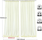 PARTISKY 10ftx7ft Ivory Chiffon Backdrop Curtains, Wrinkle-Free Sheer Fabric Photo Drapes for Wedding Ceremony Arch Birthday Baby Shower Photography Stage Decor 5ft x 7ft, 2 Panel