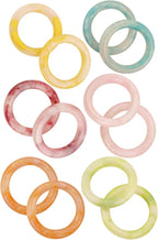 Napkin Rings Set of 12 - Epoxy Resin Napkin Holder Cuffs for Dinner Table Décor - Farmhouse Modern Serviette Rings for Weddings, Parties, Receptions, Banquets, Daily Use (Pastel) - CLEENTABLE