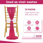 Fuchsia Table Runners 10 Pieces 12x72 Inches Sequin Glitter Table Runner for Birthday Party Baby Shower Holiday Event Table Decorations