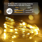 pozzolanas 8 Pack Warm White Battery Operated String Lights - 7ft Waterproof Fairy Lights with 20 LEDs for Home, Mason Jar, Party, Wedding, Halloween, Christmas Decorations