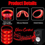 100 Pcs LED Bracelets Sound Activated with Flashing LED Strobe Music Control Light Up Bracelets for Rave, Game Prizes, Birthday Party Favor,Valentine's Day gift