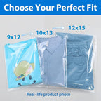 PigPotParty 12"x15" Self-Sealing Clear Cellophane T-Shirt Bags with Adhesive, 100 Pack Plastic Cello Packaging for Clothes, Gifts, Magazines, A4, Envelope, Letter & Small Business Use